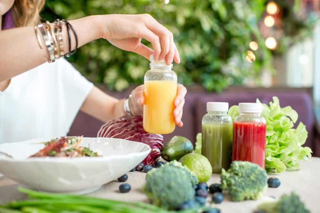 Detox with healthy smoothies and foods